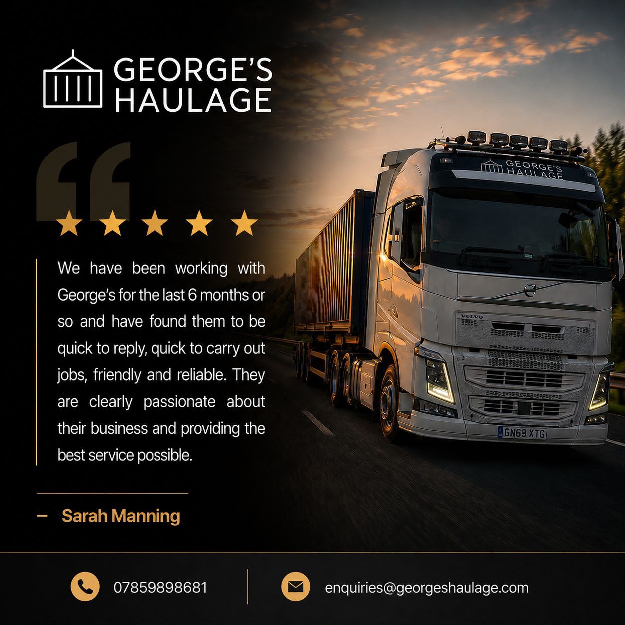 George's Haulage customer review